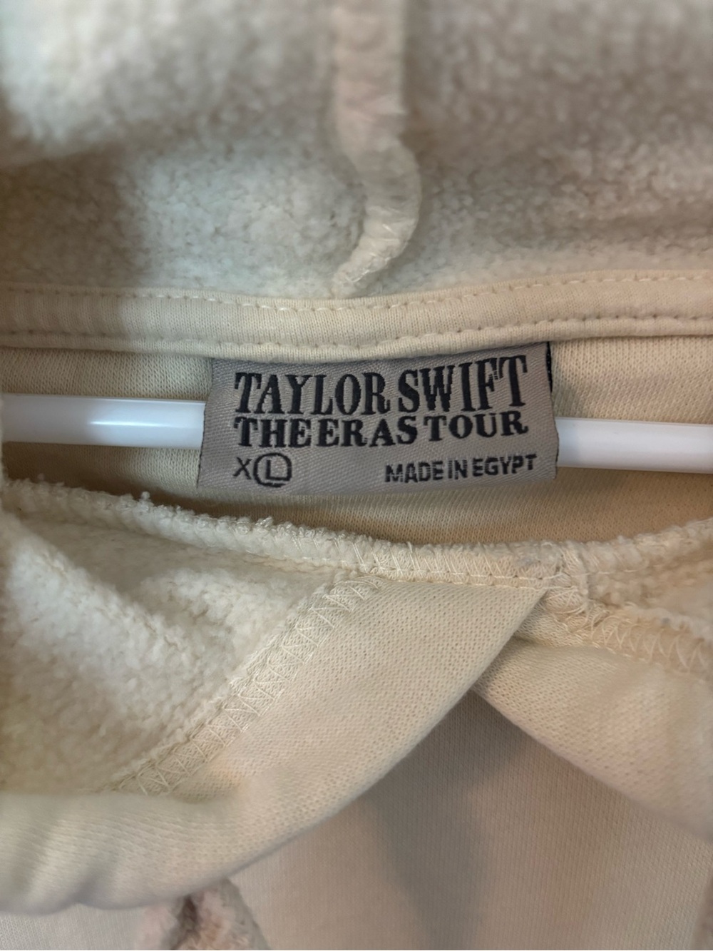 Taylor Swift The Eras Tour Beige Fleece Lined Hoodie Pullover XL - Picture 4 of 6